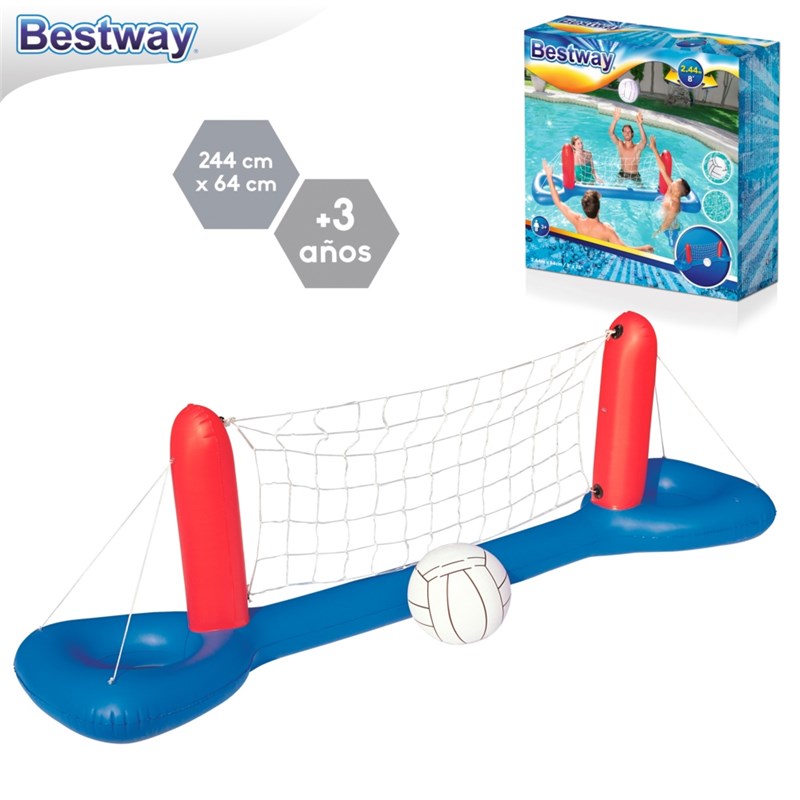 JUEGO VOLEYBALL CON PELOTA HINCHABLE 243 X 63,50 CM