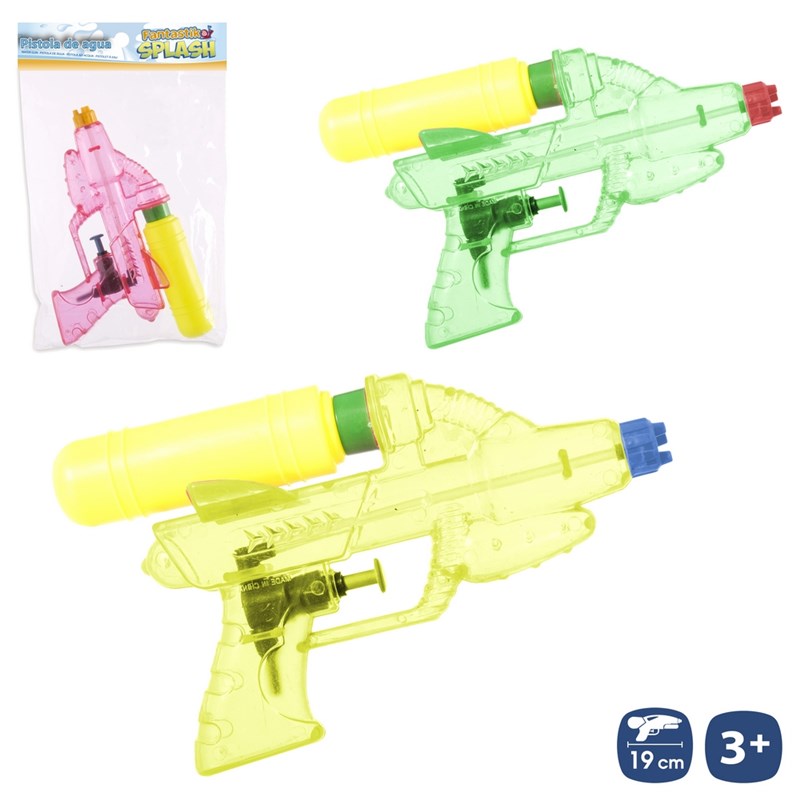 [32517] PISTOLA DE AGUA TRANSPARENTE 3/C 19 CM