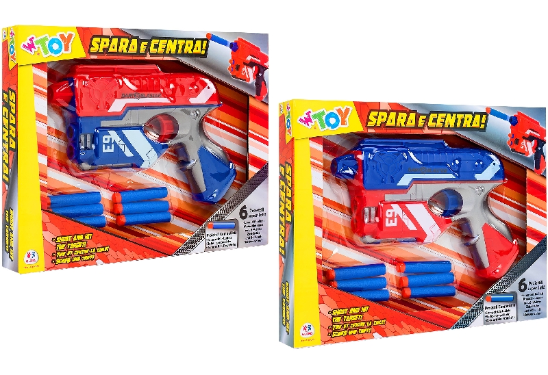 GUN WITH SOFT BULLETS 6 PCS 2AS.