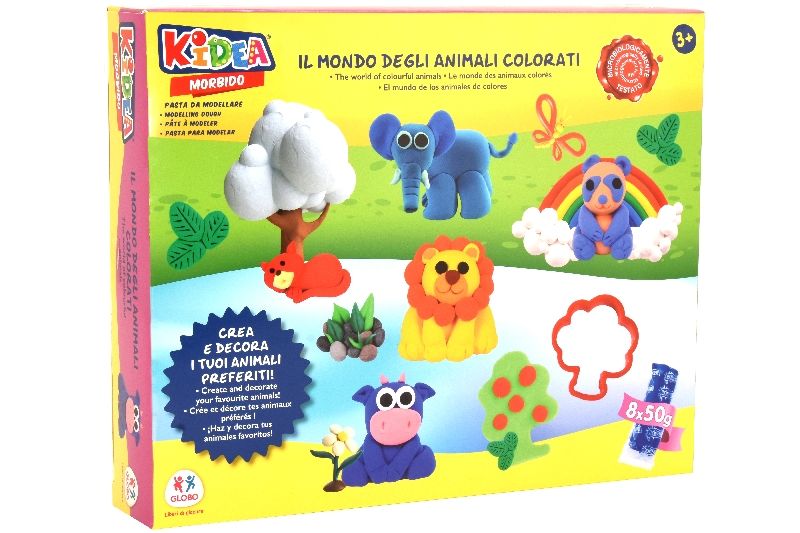 Mundo animales coloridos de plastilina