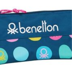 [812050744] PORTATODO TRIPLE BENETTON TOPOS MARINO
