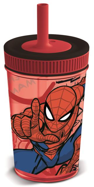 St Vaso C/Pajita465 Ml Spiderman Urban Web