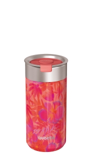 [40064] QUOKKA VASO CAFÉ TERMICO A.INOX 400 ML BOOST CORAL GARDEN