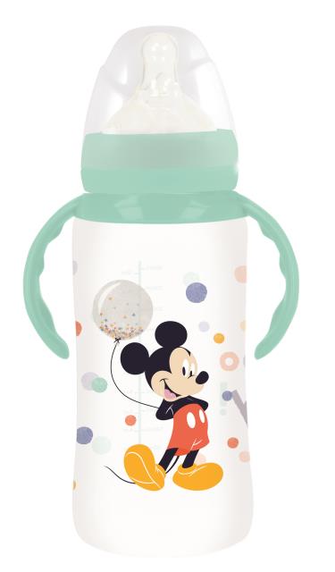 [13004] St. biberon cuello ancho 360ml tetina silicona 3 posiciones c/asa cool like mickey