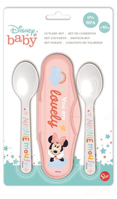 [13166] St Estuche 2 Cucharas Pp Minnie Indigo Dreams