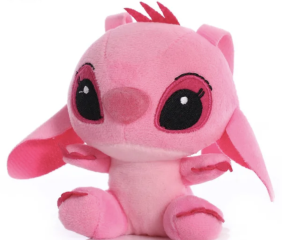 [79854] Peluche Ángel Stitch rosa llavero 10cm