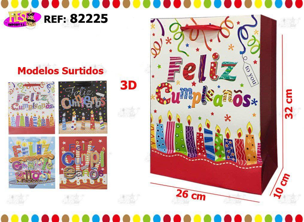 BOLSA DE REGALo FELIZ CUMPLEAÑOS 26x32x10