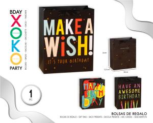 BOLSA REGALO BDAY´S WISH 26*32*12.5
