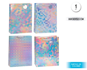 BOLSA REGALO  GEO SOFT GLITTER  26*32*12.5