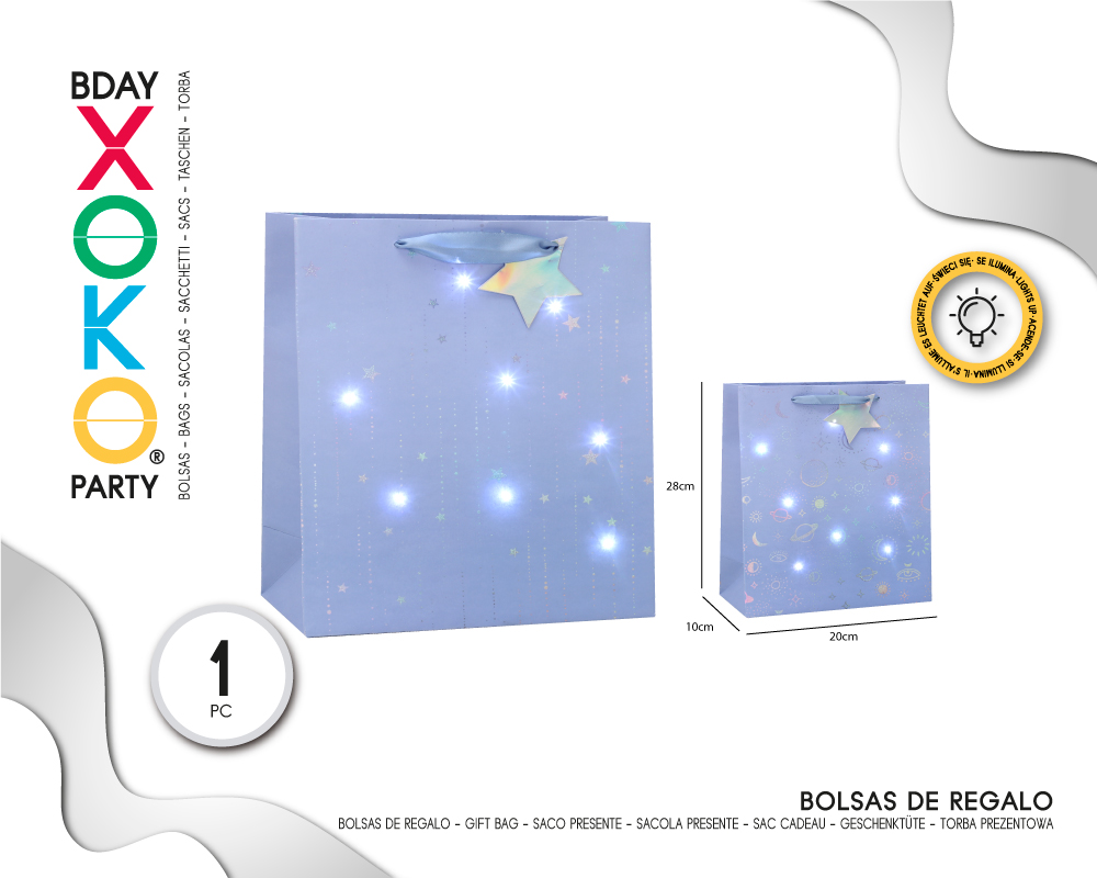 [57408] BOLSA REGALO DREAMY SKY CON LUZ 20*28*10