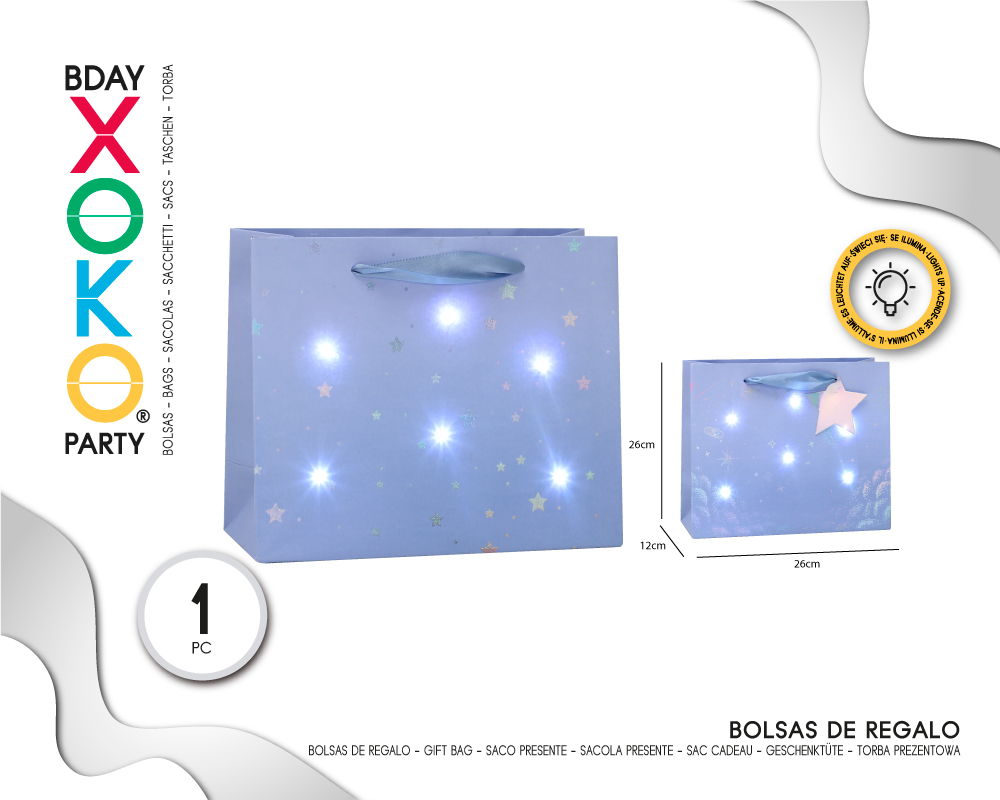 [57411] BOLSA REGALO DREAMY SKY CON LUZ 26*26*12