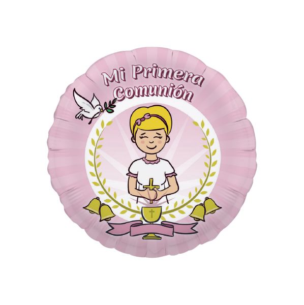 [7541] GLOBO MEDIANO 36 . MI PRIMERA COMUNIÓN NIÑA GLOBOS GLOBEST