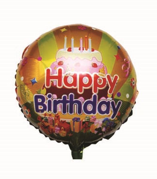 [7530] Globo HAPPY BIRTHDAY DORADO festival