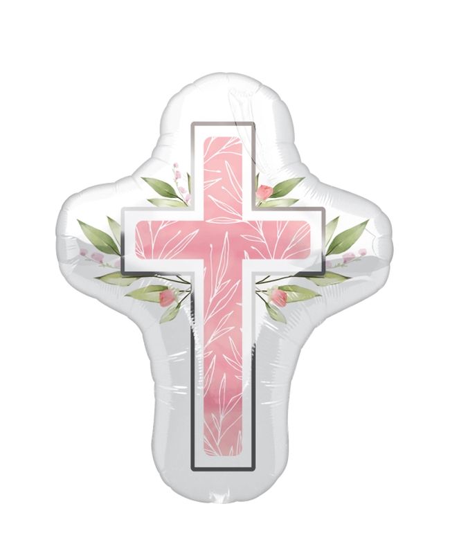 *FOR (P30) CRUZ COMUNION ROSA 58X71CM