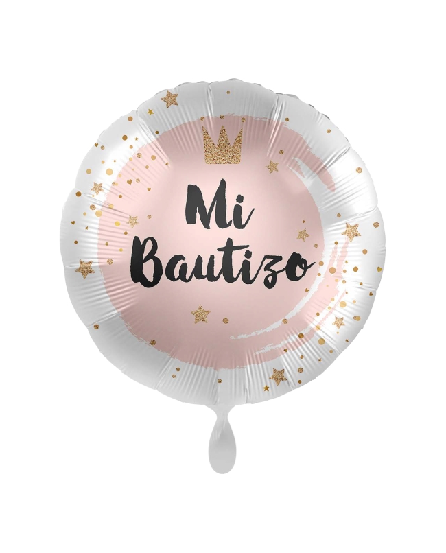 [81009] 17/43CM MI BAUTIZO CORONA ROSA
