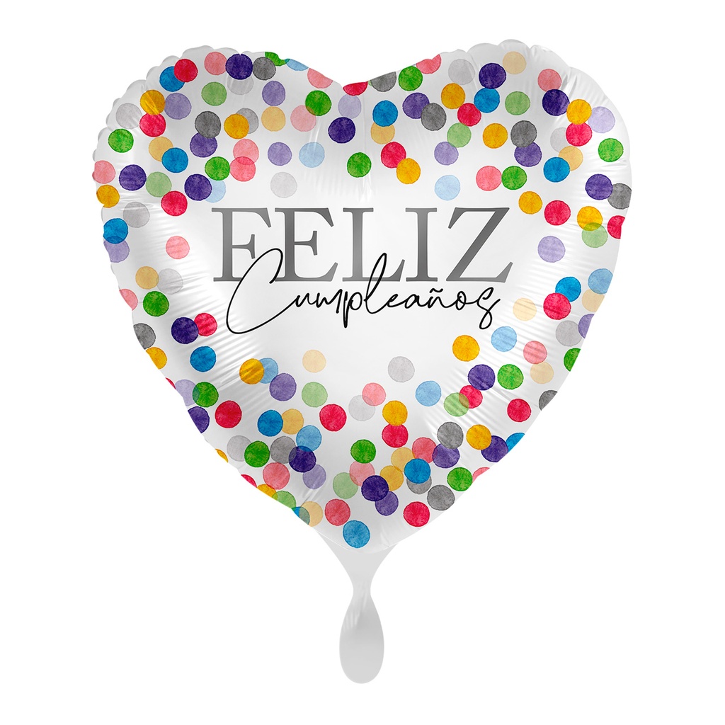 [70295] *.17/43CM FELIZ CUMPLEAÑOS CONFETI CORAZON