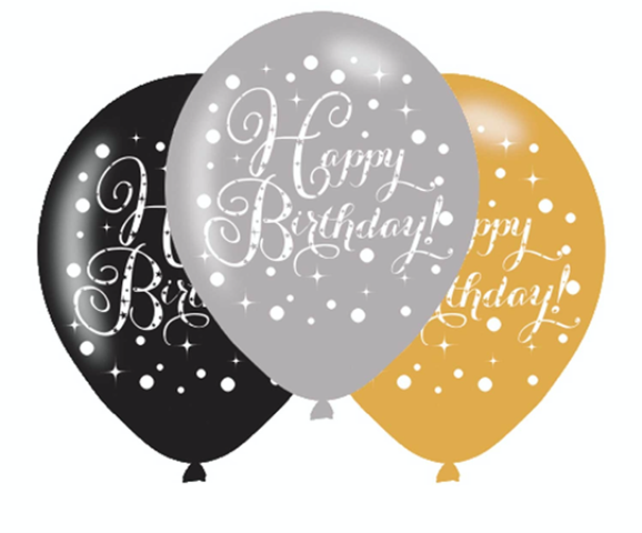 [9900731] *GLOBOS 27.5 cm SPARKLING CELEBRATION GOLD (6X6)
