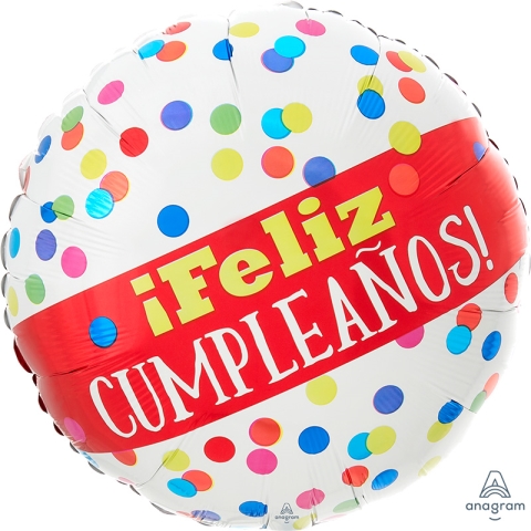 [4112401] *.18/45CM (S40) FELIZ CUMPLEAÑOS PUNTOS