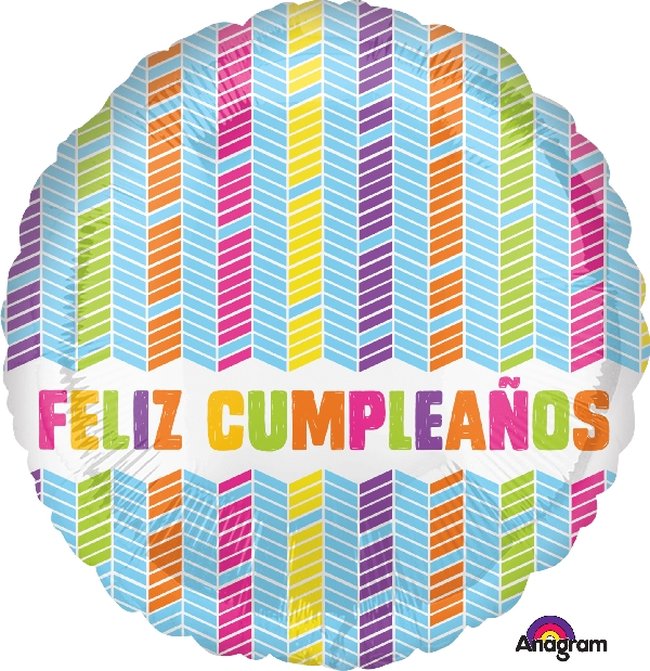 [3523501] *.18/45CM (S40) FELIZ CUMPLEAÑOS CHEVRON COLORES
