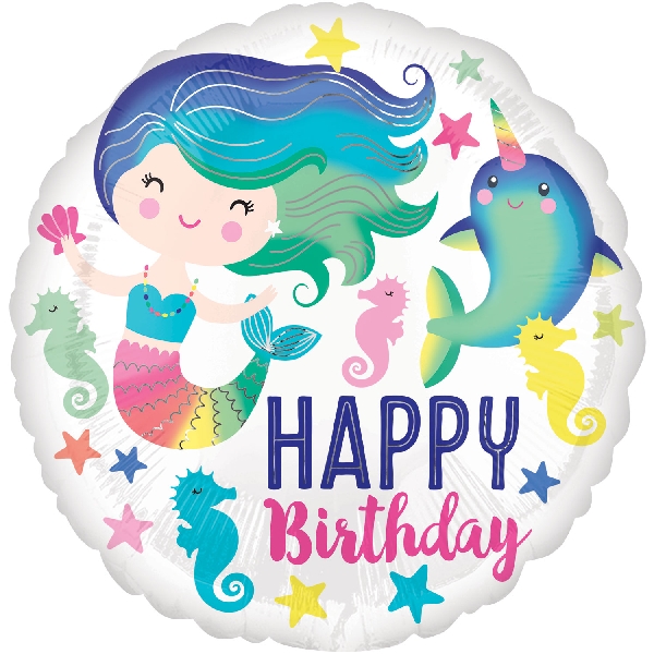 [3855401] *18/45CM (S40) MERMAID HAPPY BIRTHDAY