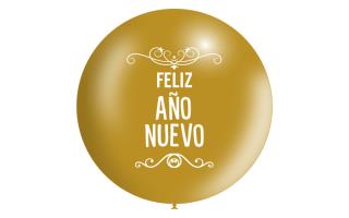[3FTM94106-10] B/10 Globos 276cm perim.:Feliz Año nuevo filigrana