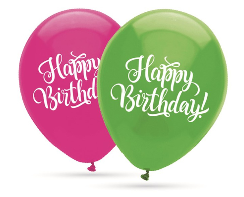 Bolsa-Solapa 10 Globos 30 cm ø HAPPY BIRTHDAY - GLOBEST