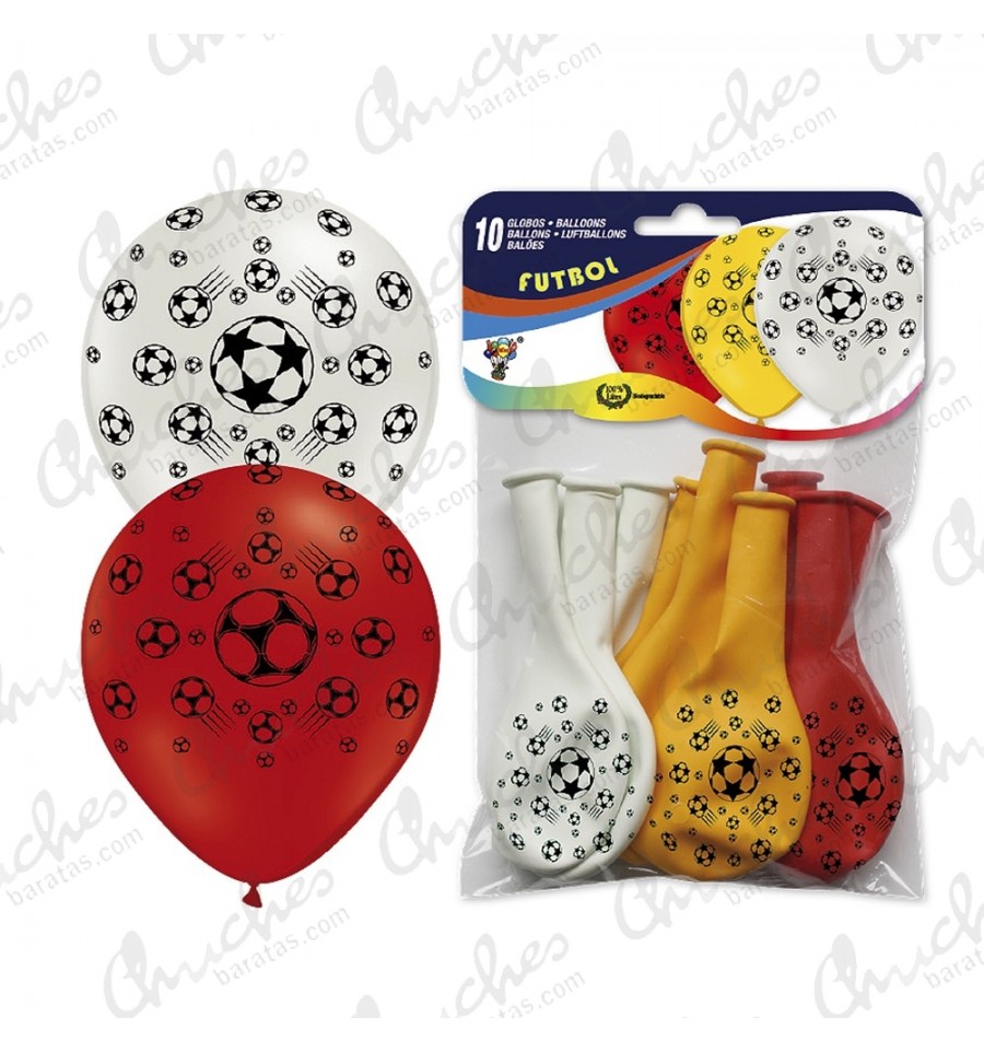 [171] BOLSA 10GLOBOS 30CM.FUTBOL - GLOBEST