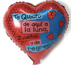 Corazón rojo "Te quiero de aquí a la luna…" 18"