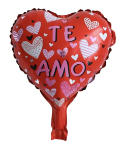 CORAZON 10" TE AMO CORAZONES ROSA/BLANCO