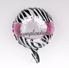 GLOBO 10" FELIZ CUMPLE CEBRA