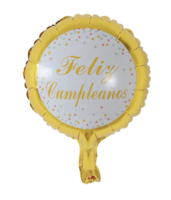 GLOBO 10" FELIZ CUMPLE DORADO