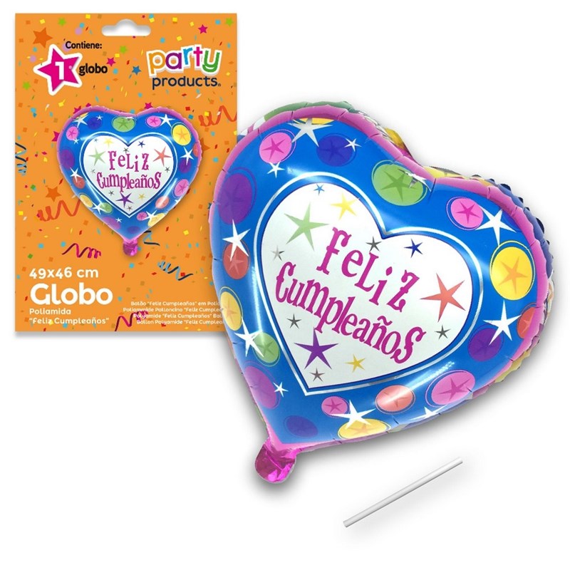 GLOBO "FELIZ CUMPLEAÑOS" POLIAMIDA 49 X 46 CM