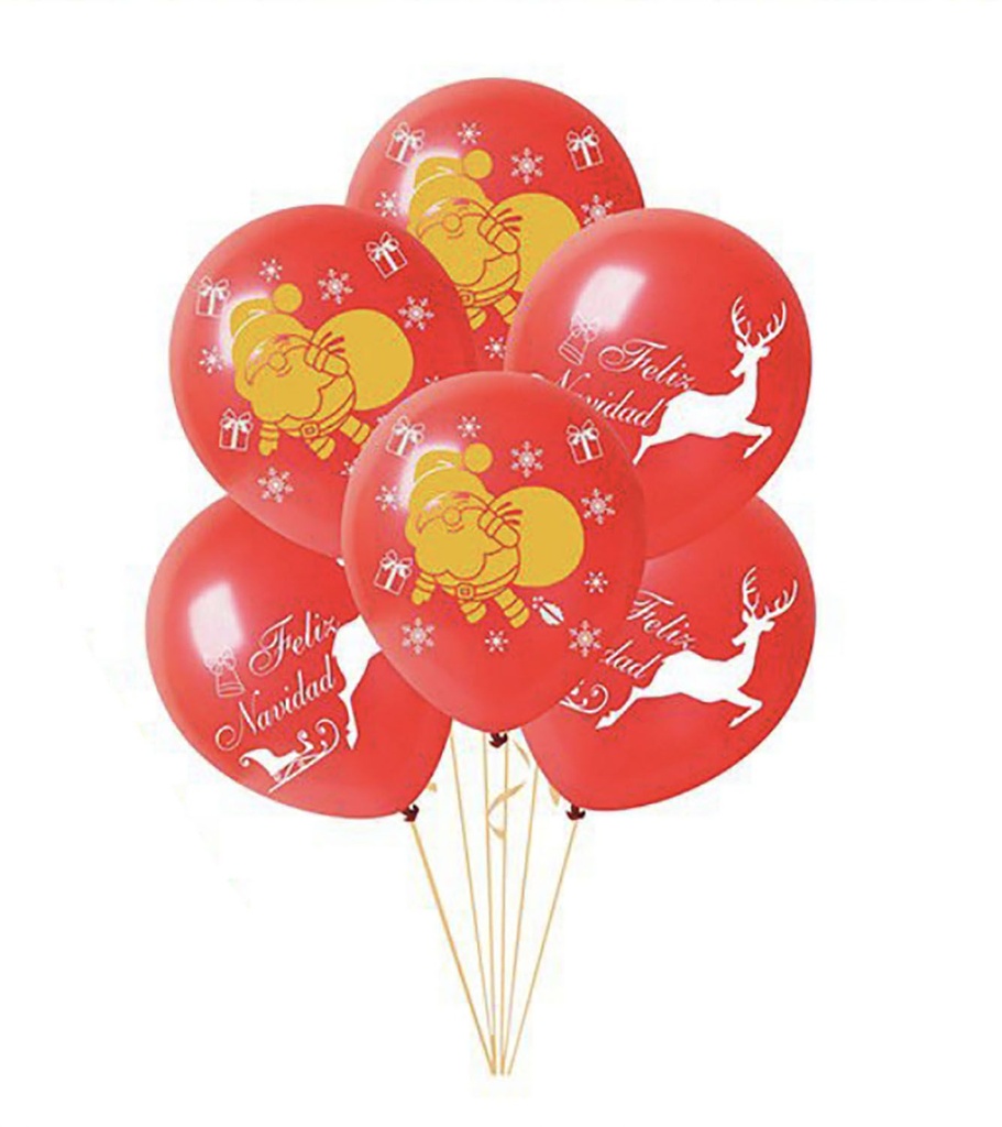 [76482] GLOBO LATEX NAVIDAD PAPA NOEL DORADO