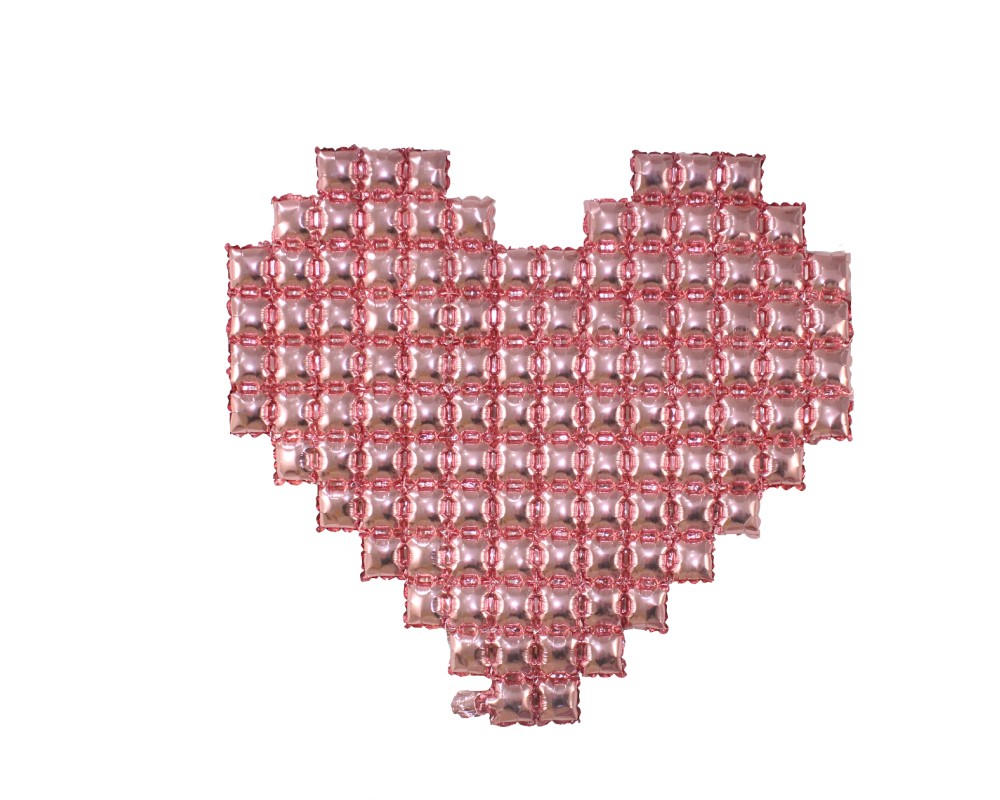 CORAZON FOIL PIXEL ROSA 119*137CM