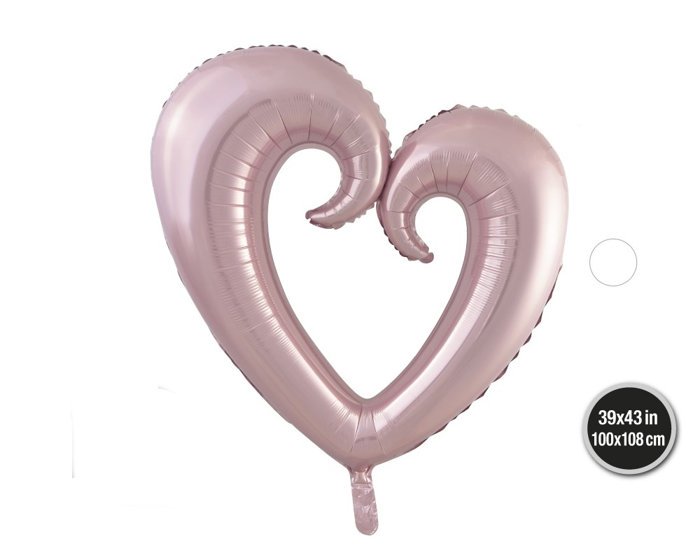 [55262] GLOBO FOIL CORAZON ROSA HUECO 100*108