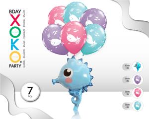 SET CABALLITO DE MAR 7 GLOBOS