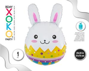 [57264] GLOBO DE FOIL CONEJO PASCUA 51*78CM