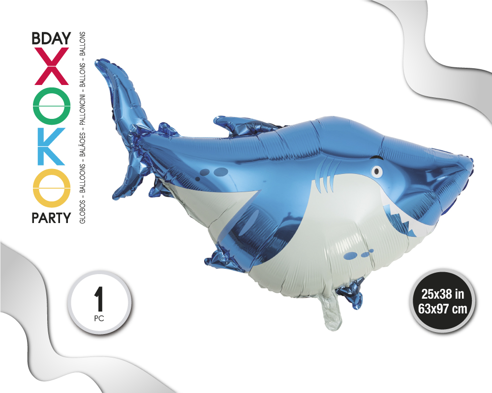 GLOBO MYLAR TIBURÓN 63CM*97CM