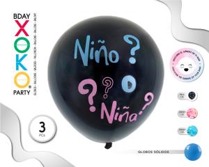 GLOBO LATEX GENDER REVEAL 90CM 36P