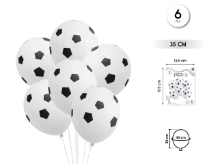 [59448] GLOBO LATEX PRINT FUTBOL 35CM 6PCS