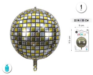 GLOBO FOIL ESFERA DISCO 22PUL ORO