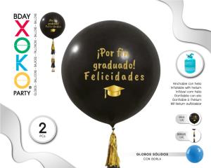 SET GLOBO LATEX 45CM 18P GRADUADO CON BORLA