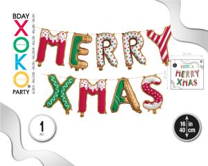 PACK GLOBO FOIL MERRY XMAS 16  /40CM