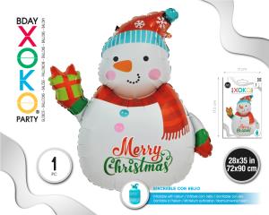[58204] GLOBO FOIL MUÑECO DE NIEVE 72*90CM