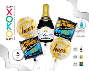 SET GLOBO MYLAR 5PC UN PAPA COMO TU
