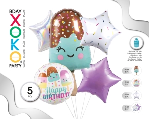 [56525] SET GLOBO MYLAR HELADO 5PC