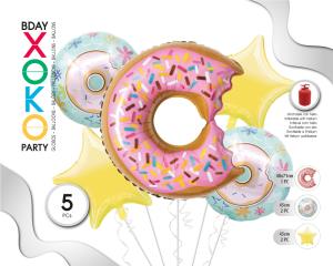 [55008] SET GLOBO MYLAR DONUTS 5PC