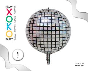 GLOBO MYLAR ESFERA DISCO 55CM