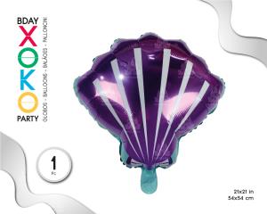 GLOBO MYLAR CONCHA LILA 54*54CM