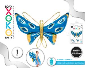 [58384] GLOBO MYLAR MARIPOSA AZUL 118*82CM